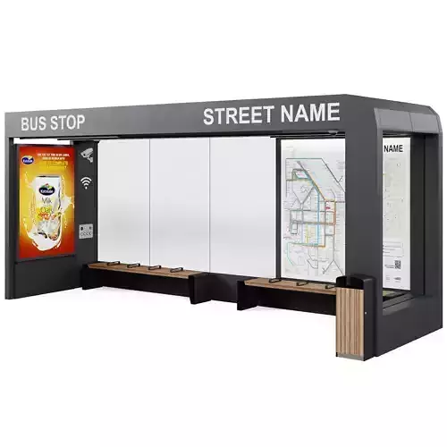 Bus stop 3D model