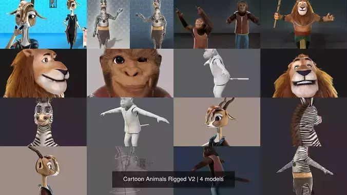 Cartoon Animals Rigged V2