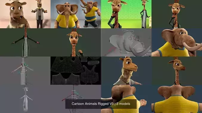 Cartoon Animals Rigged V3