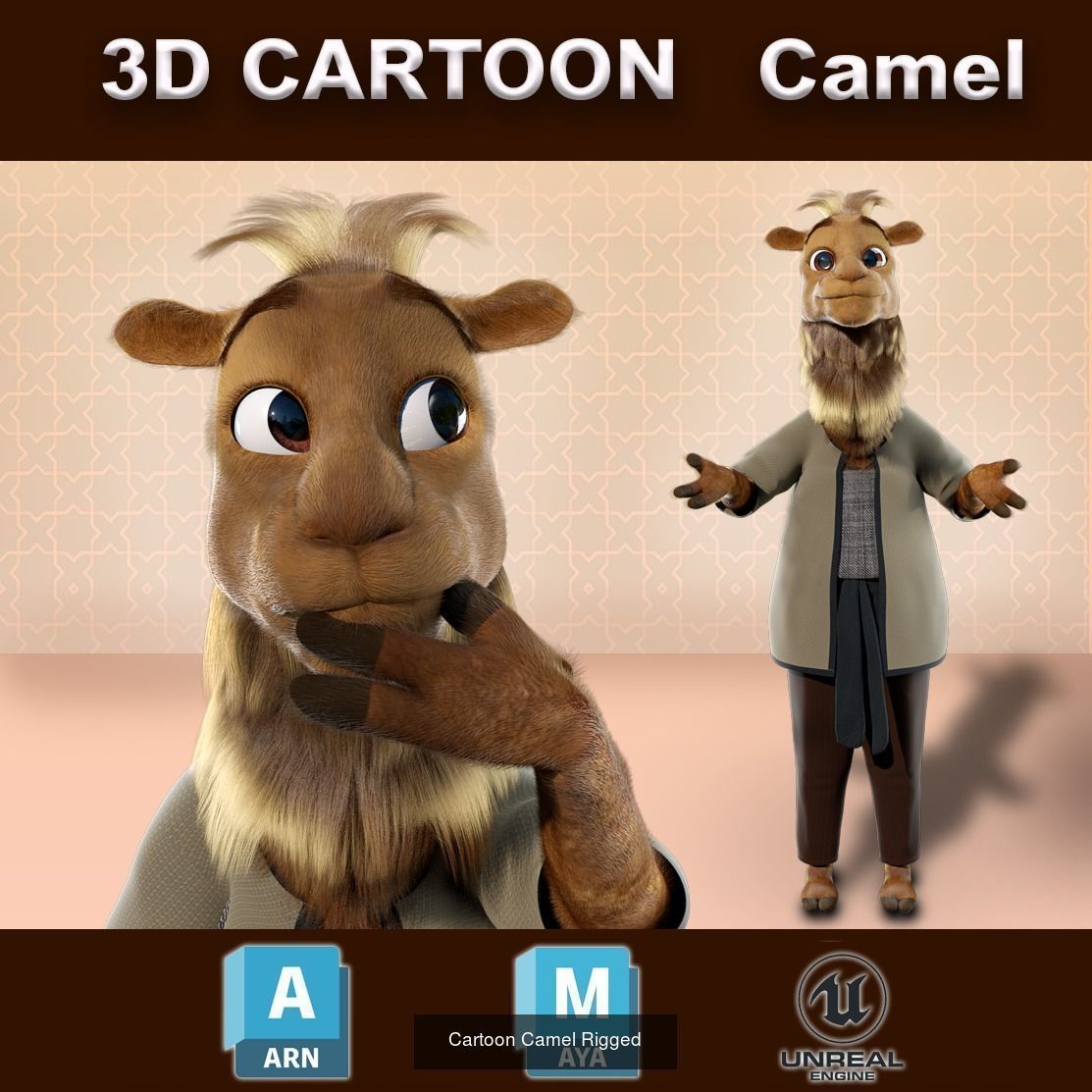 Cartoon Animals Rigged V3 3D Model Collection_2