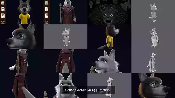 Cartoon Wolves NoRig