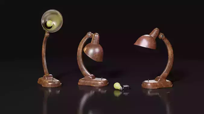 Desk table lamp 3D model PBR