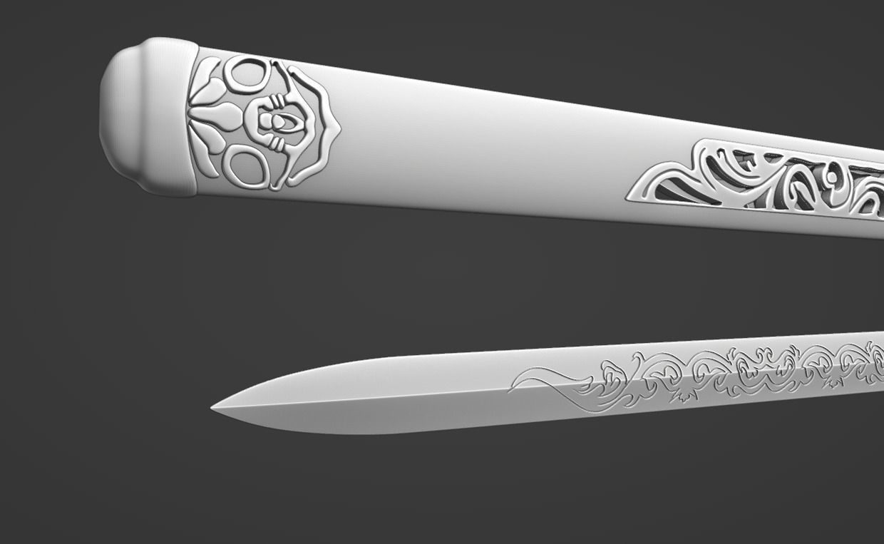 Frostwork--Sword of Xiao Xingchen--The Untamed--Print Ready 3D print model_9