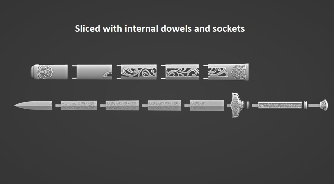 Frostwork--Sword of Xiao Xingchen--The Untamed--Print Ready 3D print model_6