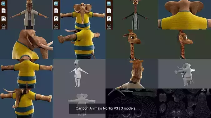 Cartoon Animals NoRig V3