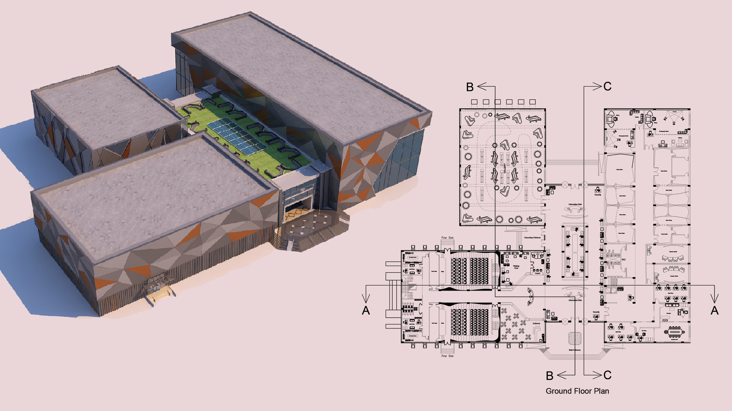 7 Projects - Art Center 2021 - 2Ds Plans - 3Ds Files 3D Model Collection_1