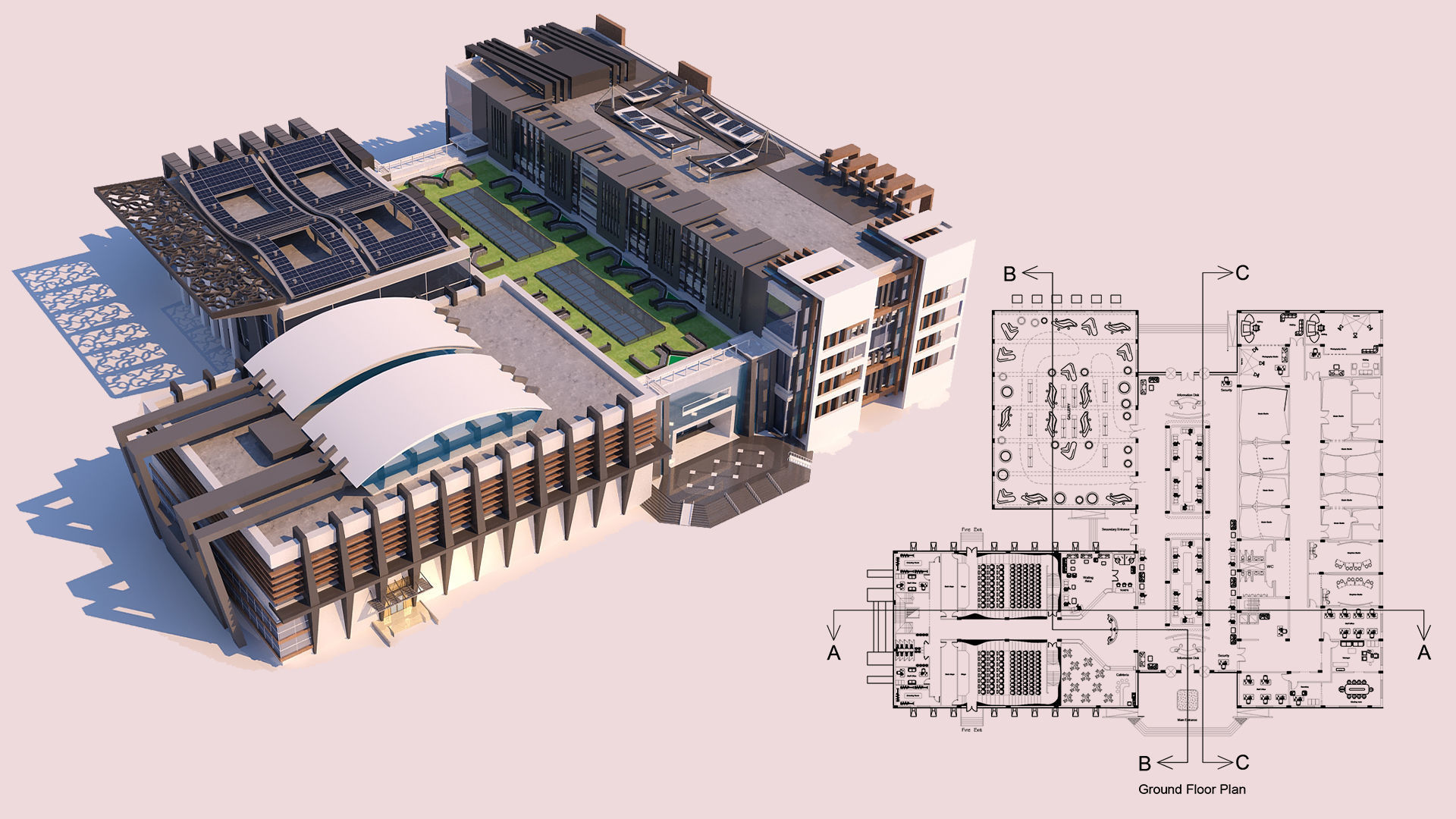 7 Projects - Art Center 2021 - 2Ds Plans - 3Ds Files 3D Model Collection_7