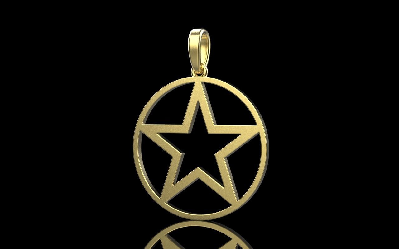 Star pendant model 324 3D print model_2