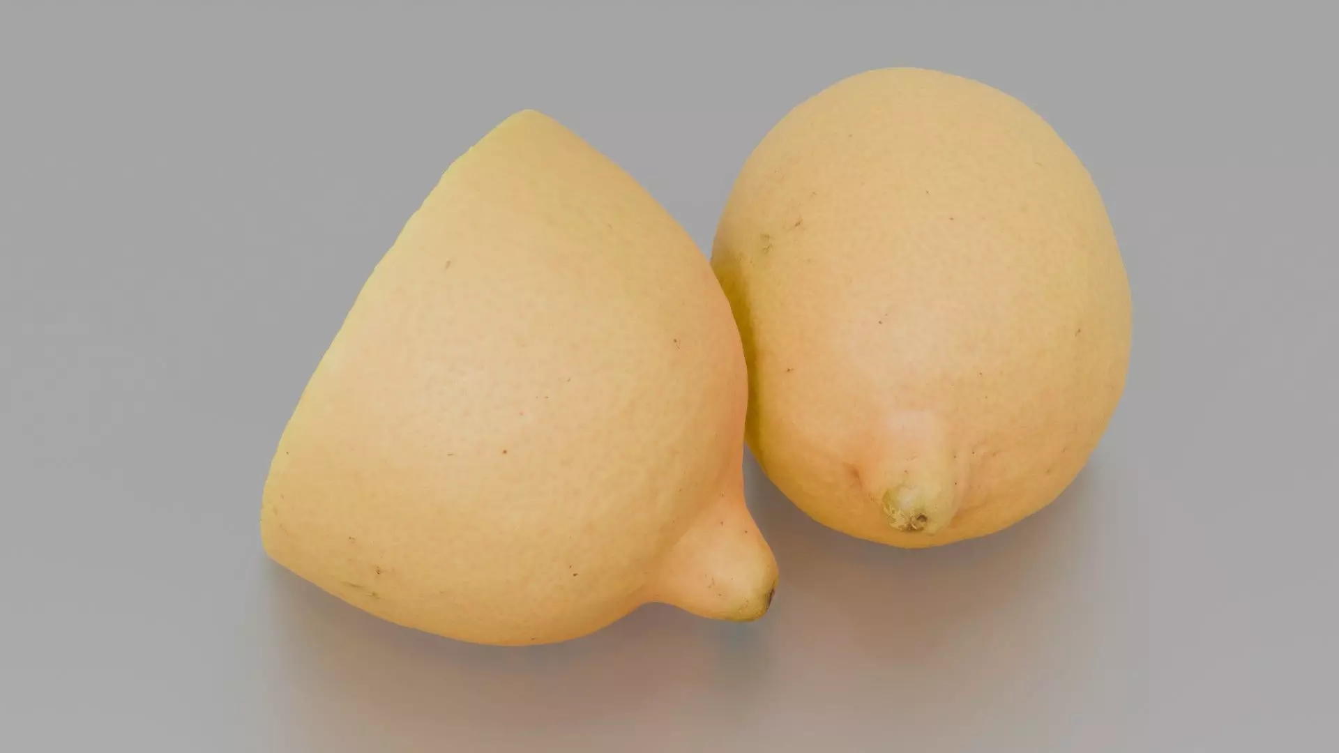 Lemon and half a lemon Low-poly 3D model_4