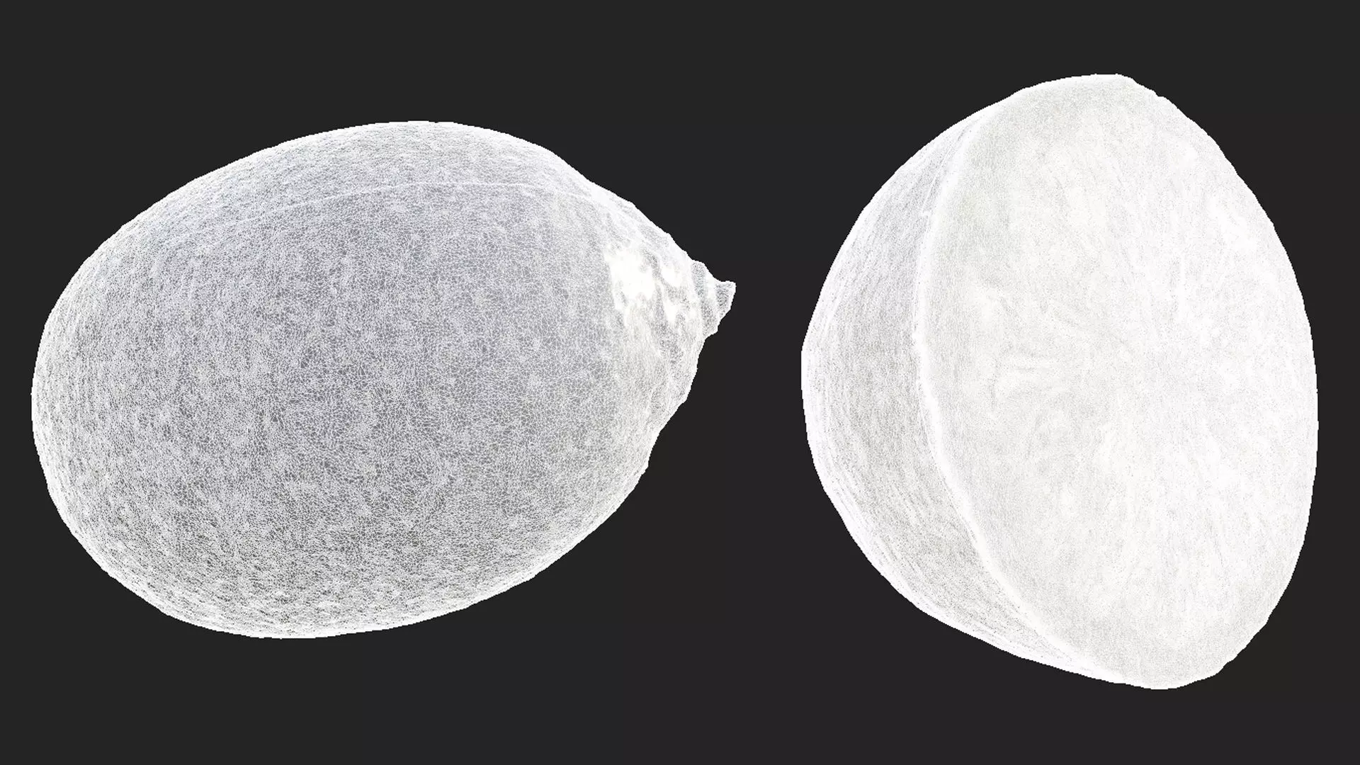 Lemon and half a lemon Low-poly 3D model_5