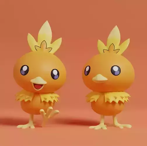 Pokemon - Torchic with 2 poses 3D print model