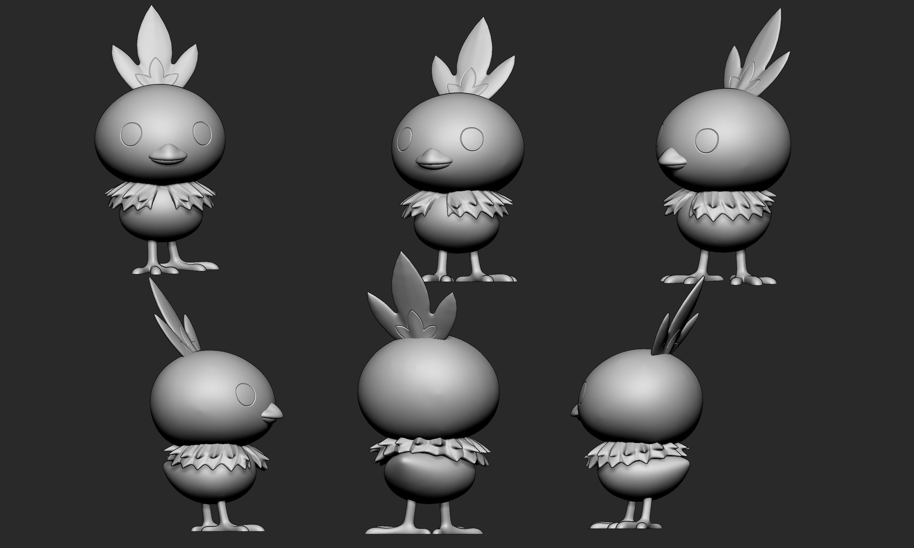 Pokemon - Torchic with 2 poses 3D print model_4