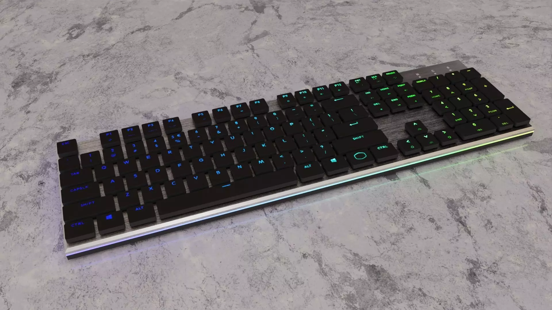 Cooler Master SK650 Keyboard rgb Low-poly 3D model_0