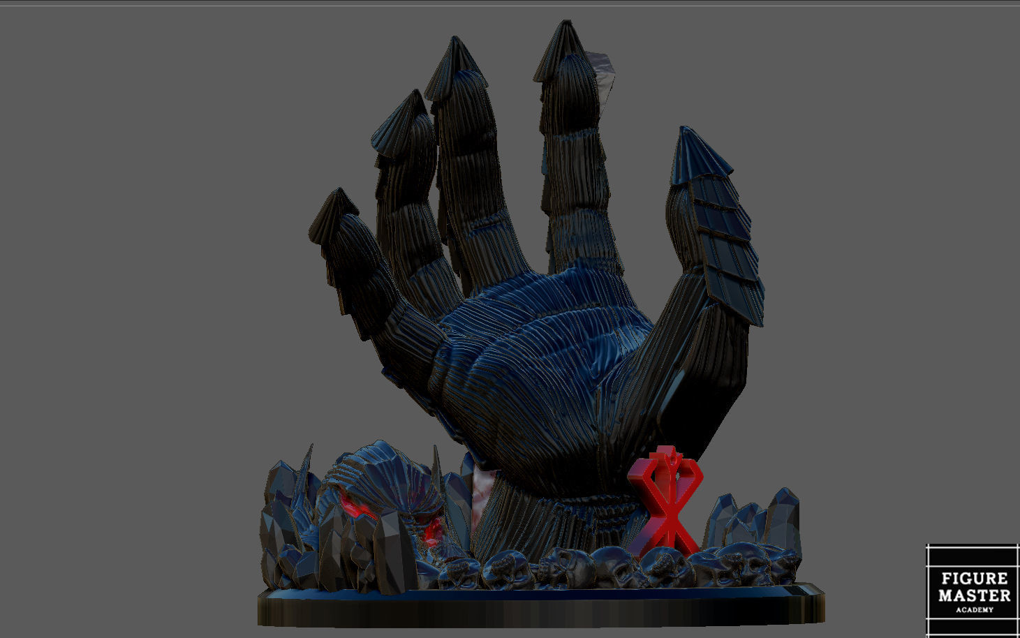 BERSERK GUTS HAND PS4 PS5 CONTROLLER HOLDER FANTASY CHARACTER 3D print model_10