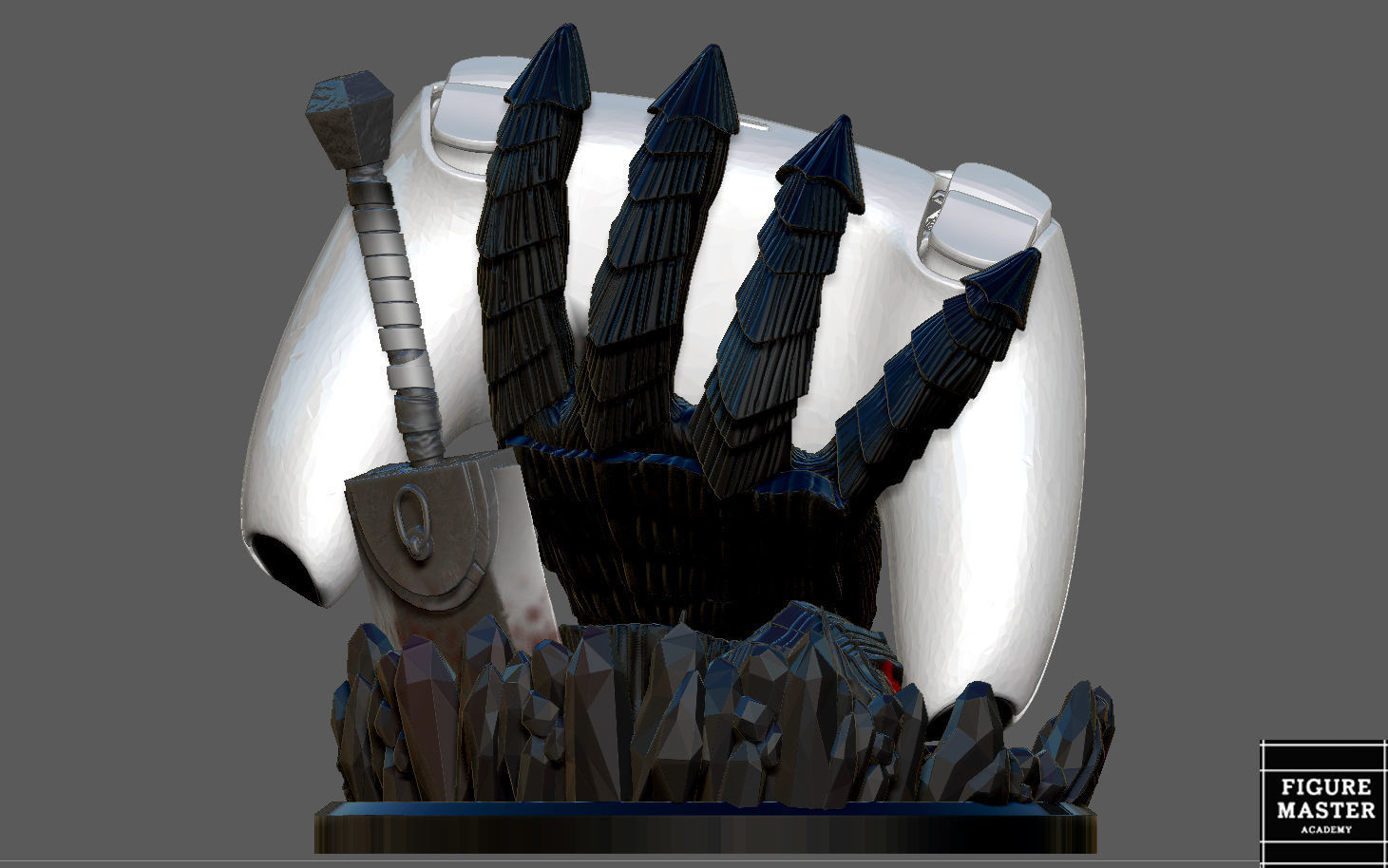 BERSERK GUTS HAND PS4 PS5 CONTROLLER HOLDER FANTASY CHARACTER 3D print model_15