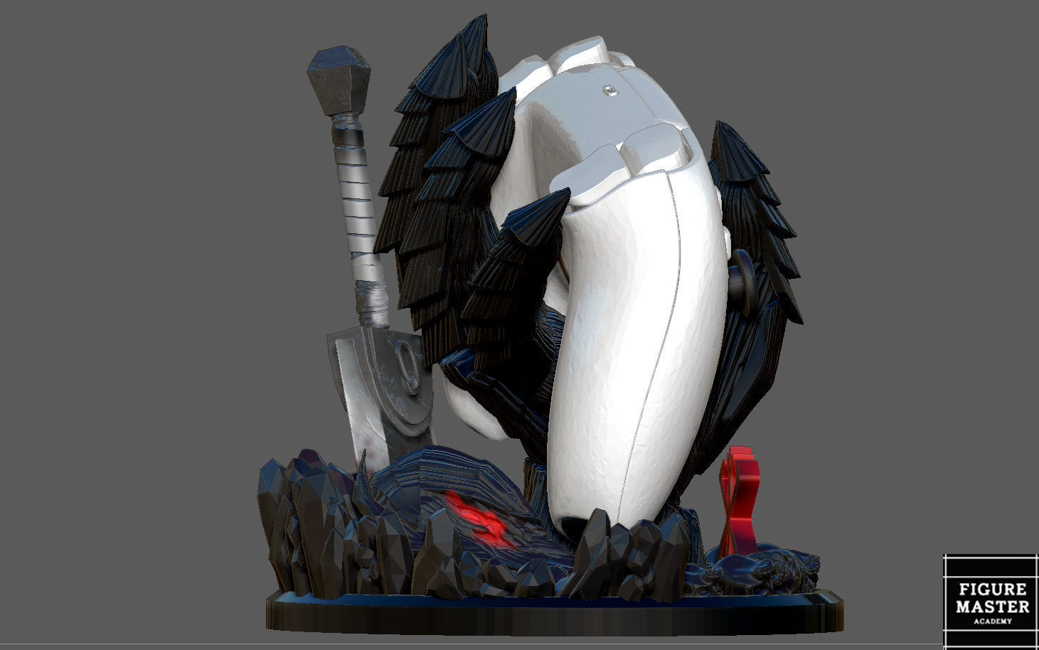 BERSERK GUTS HAND PS4 PS5 CONTROLLER HOLDER FANTASY CHARACTER 3D print model_12