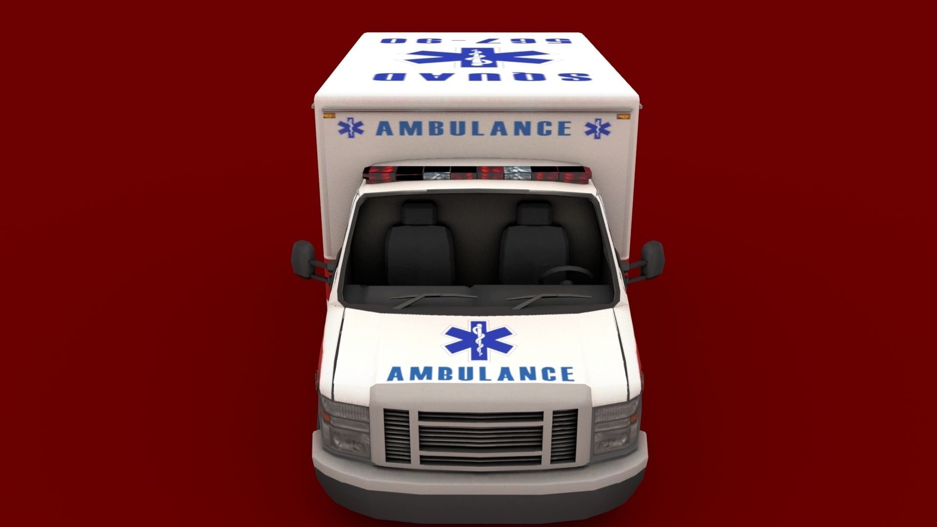 ambulance Low-poly 3D model_8
