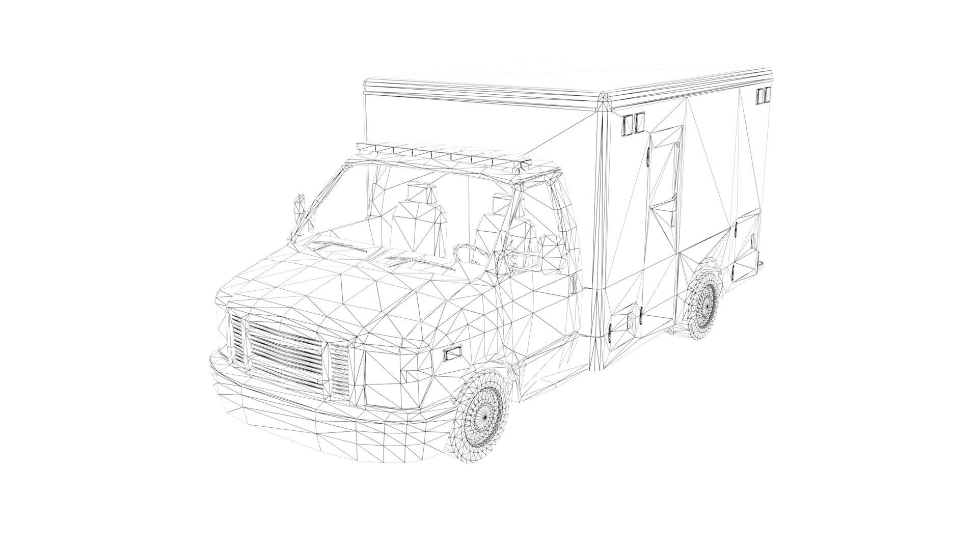 ambulance Low-poly 3D model_11