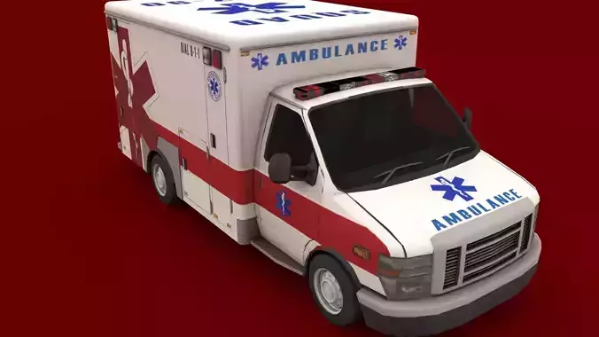 ambulance Low-poly 3D model