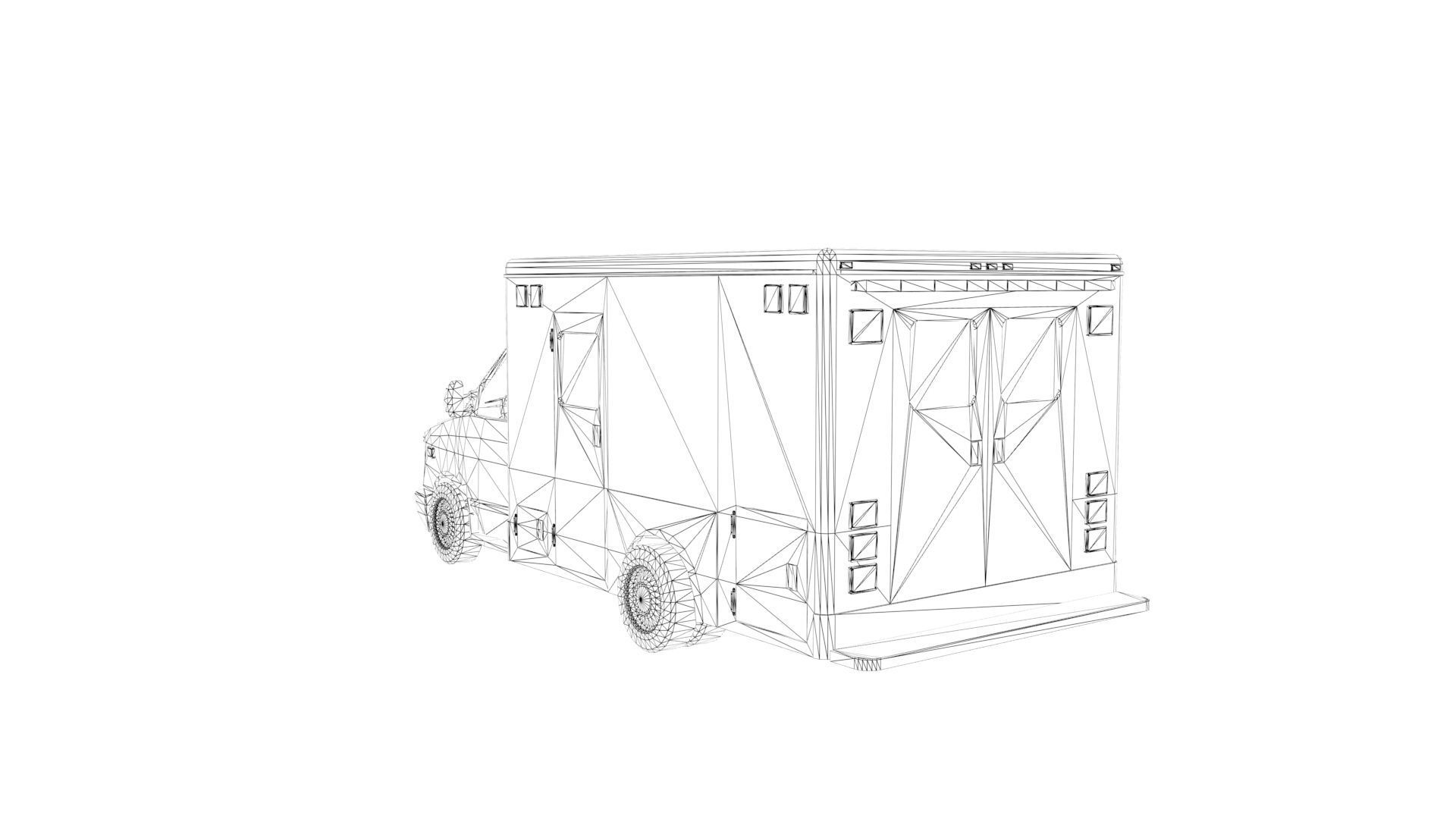 ambulance Low-poly 3D model_10