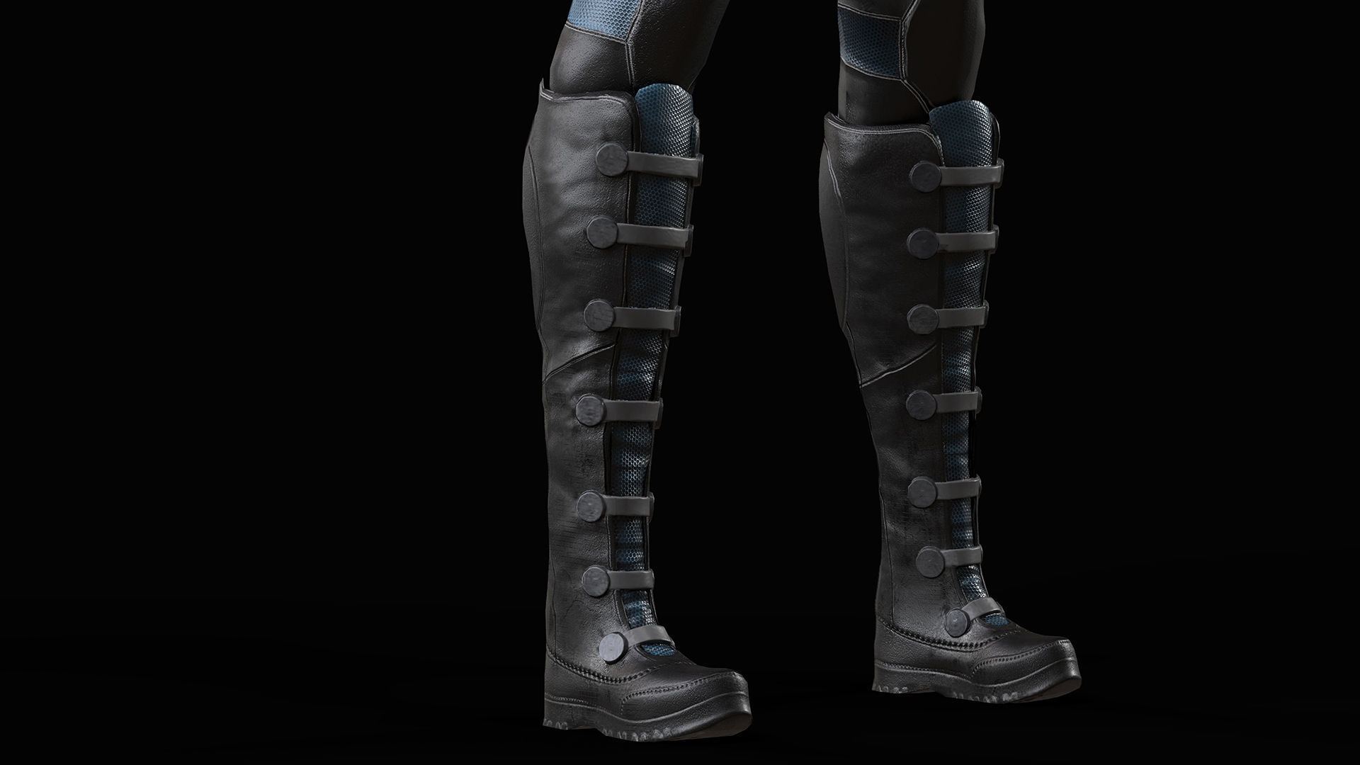 Sci-fi Samurai Low-poly 3D model_7