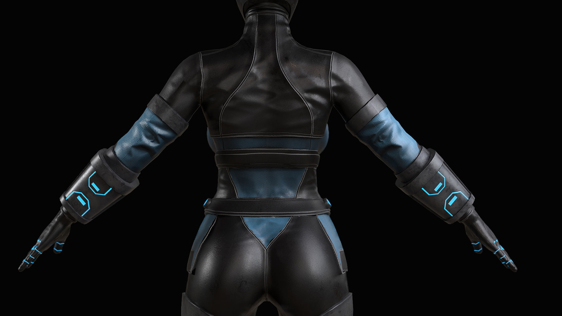 Sci-fi Samurai Low-poly 3D model_4