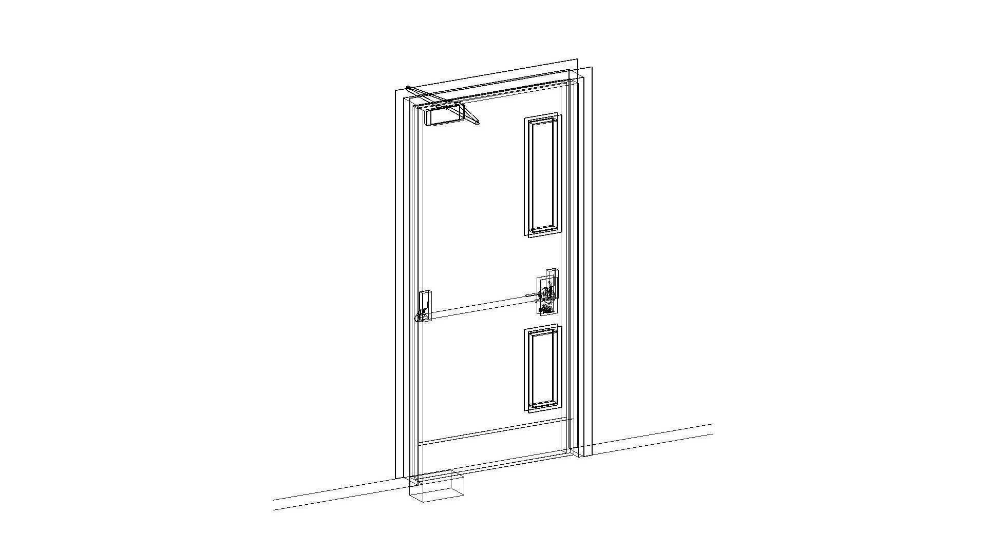 Internal Single Door 3D model_13
