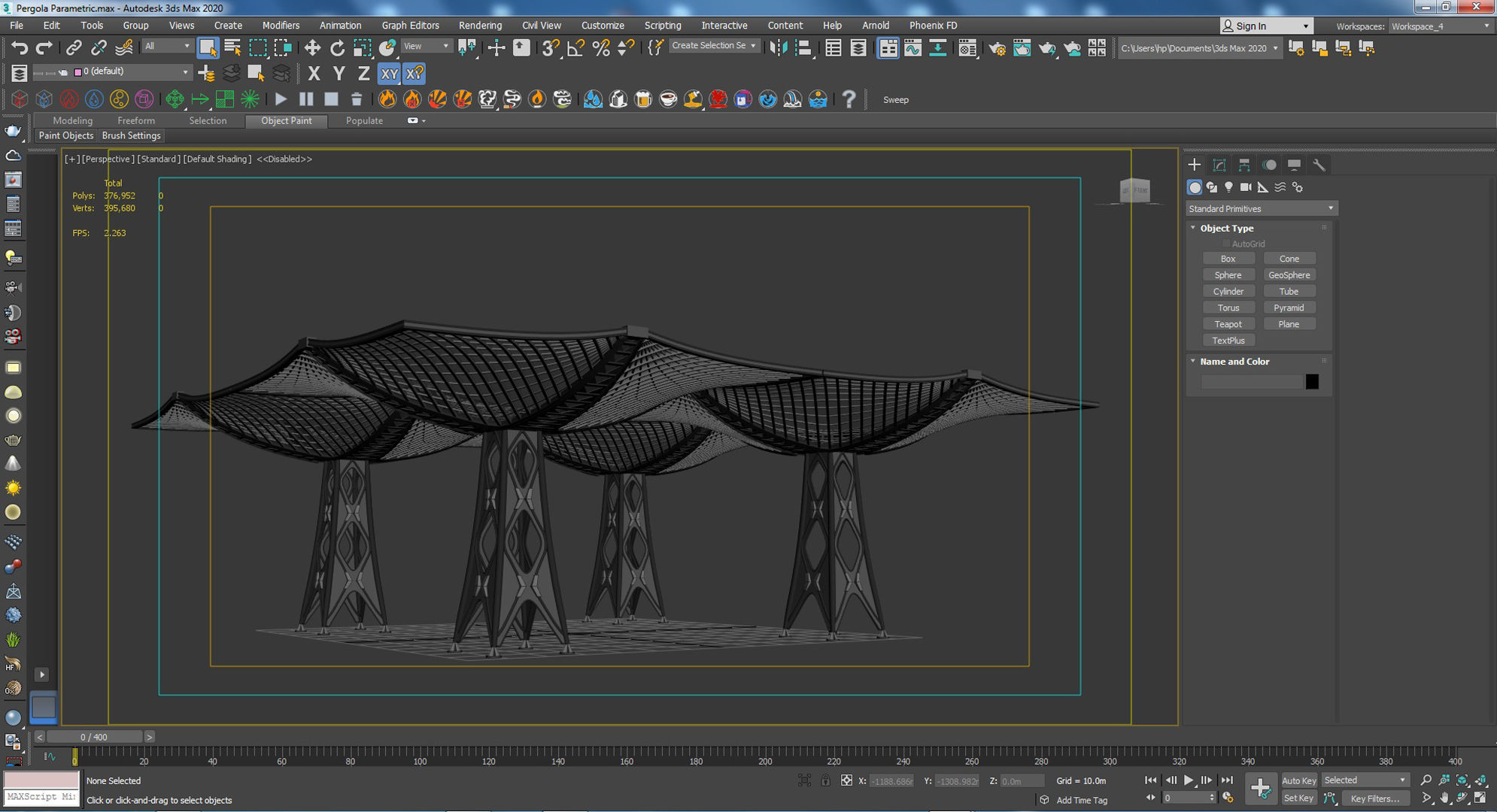 0040 - Parametric Pergola 3D model_11