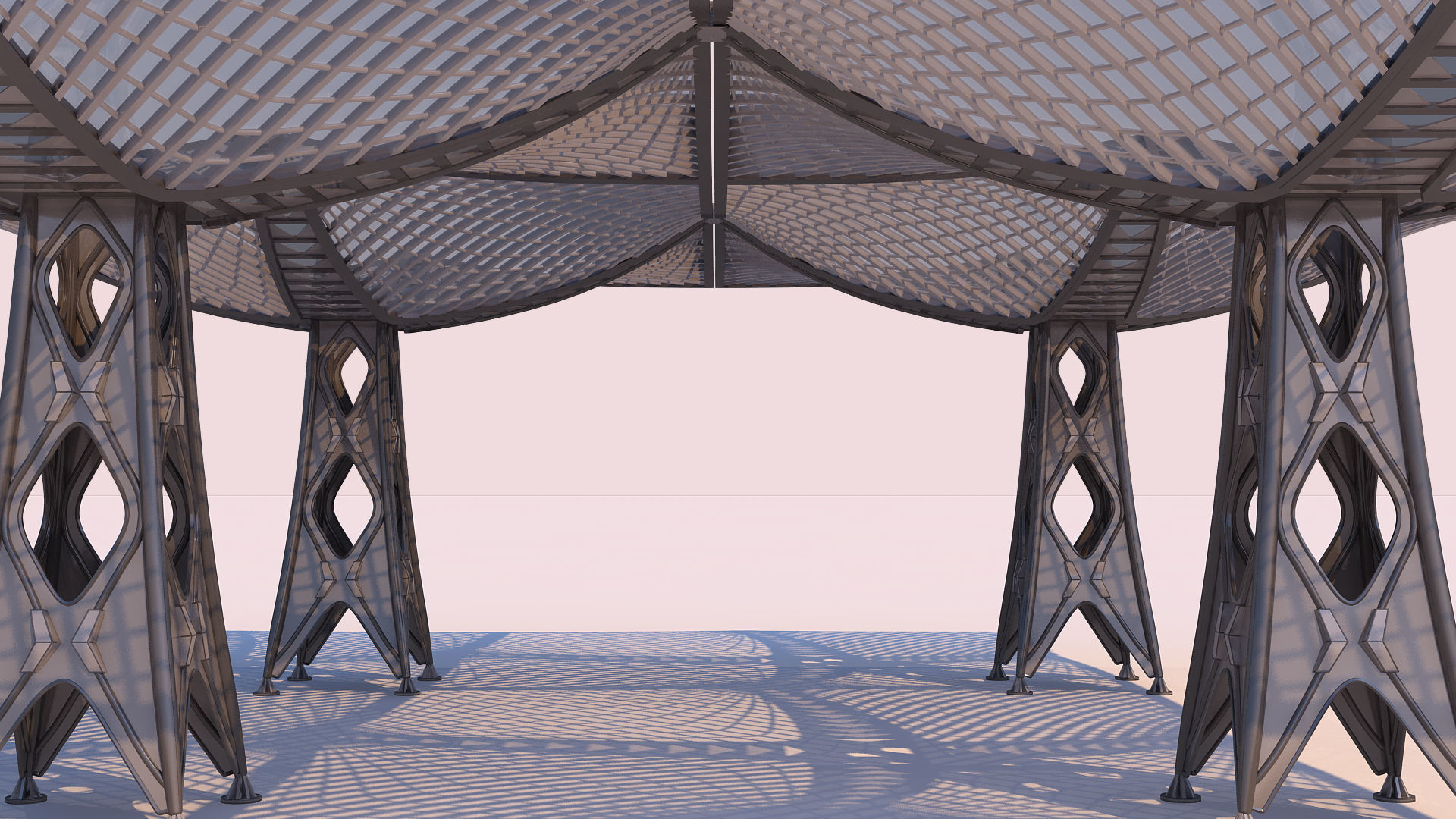 0040 - Parametric Pergola 3D model_3