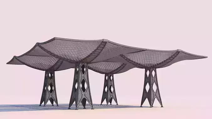 0040 - Parametric Pergola 3D model