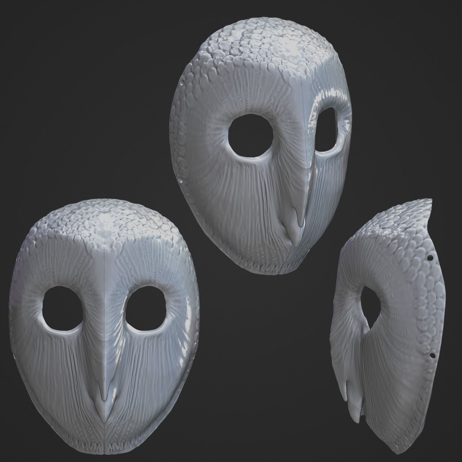 Owl mask 3D print model_7