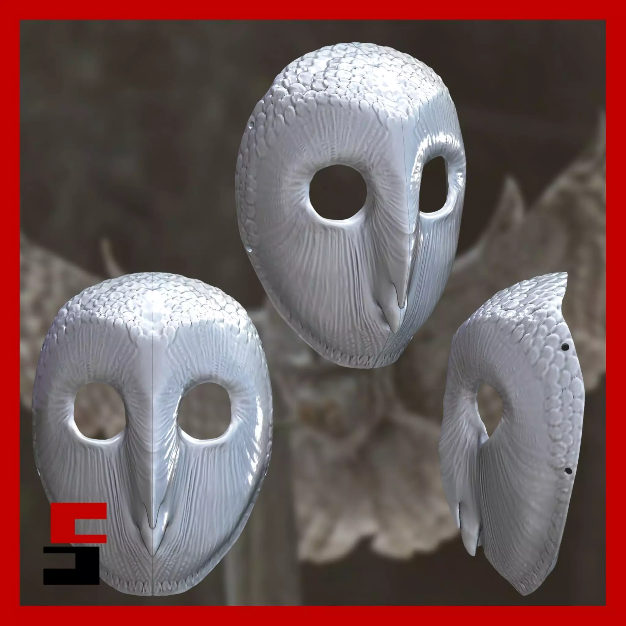 Owl mask 3D print model_0