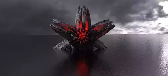 Dark Star Flower Ship design Kitbash 3 