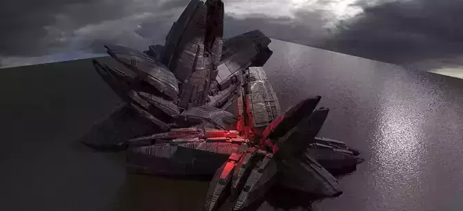 Dark Flower Ship Wreck design 2  3D model