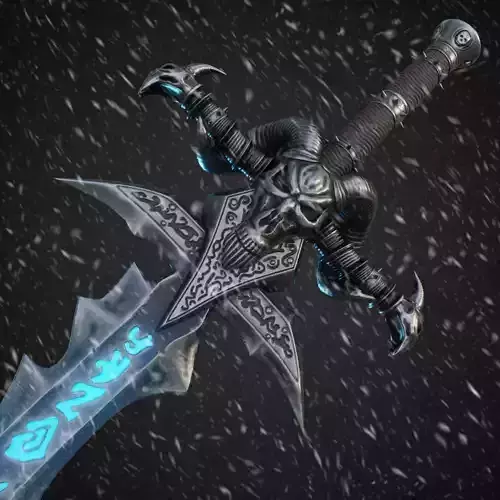 FROSTMOURNE sword with glow Low-poly 3D model