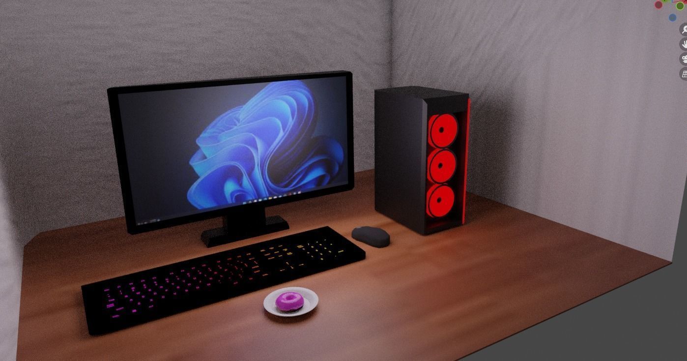 PC setup 3D model_1