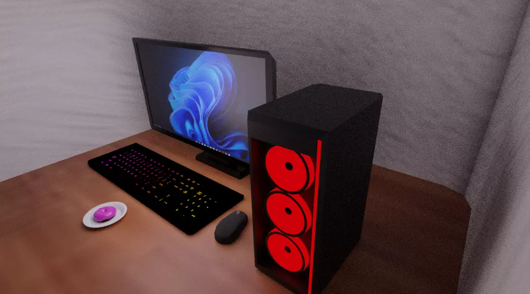 PC setup 3D model_0