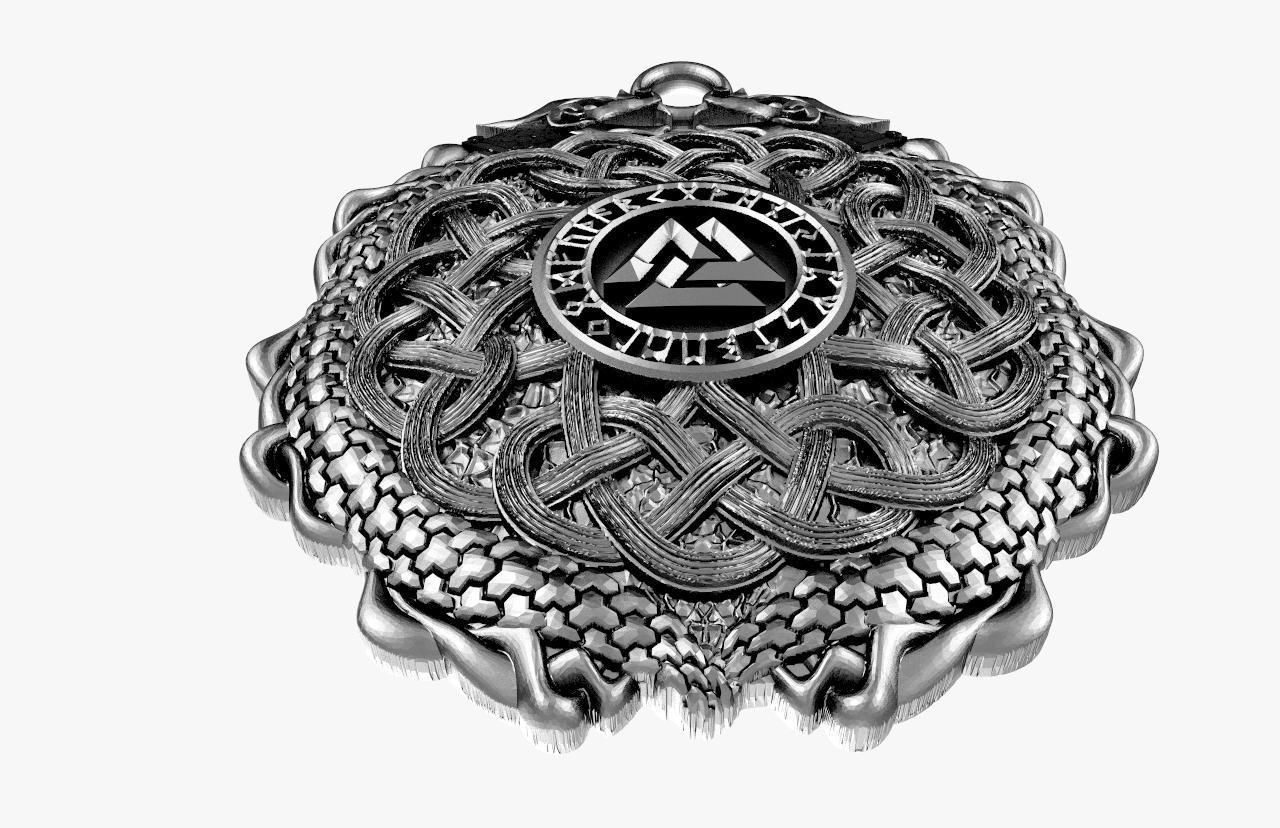 Viking valknut pendant 3D print model_3