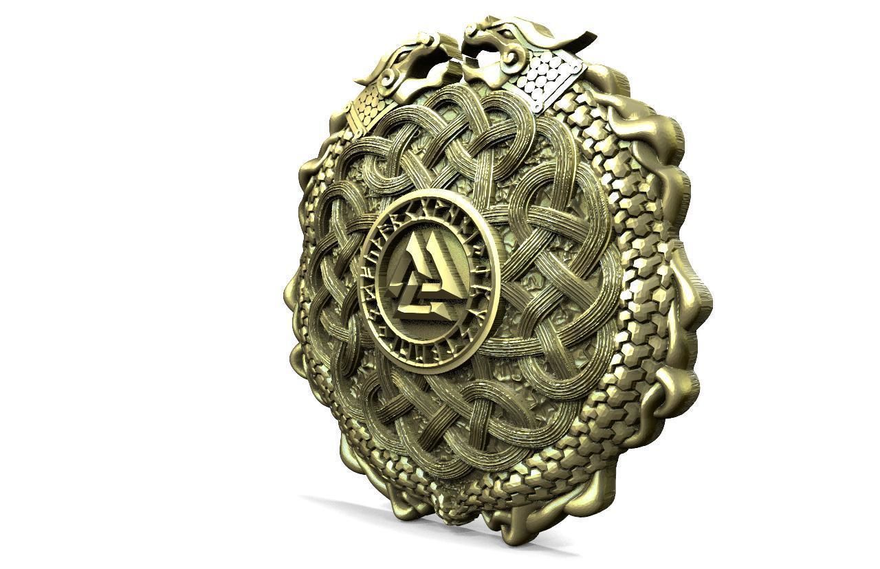 Viking valknut pendant 3D print model_5