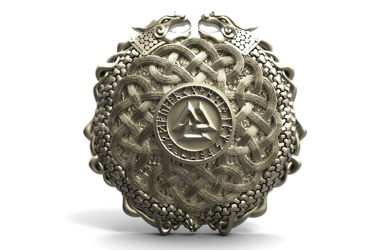 Viking valknut pendant 3D print model_6