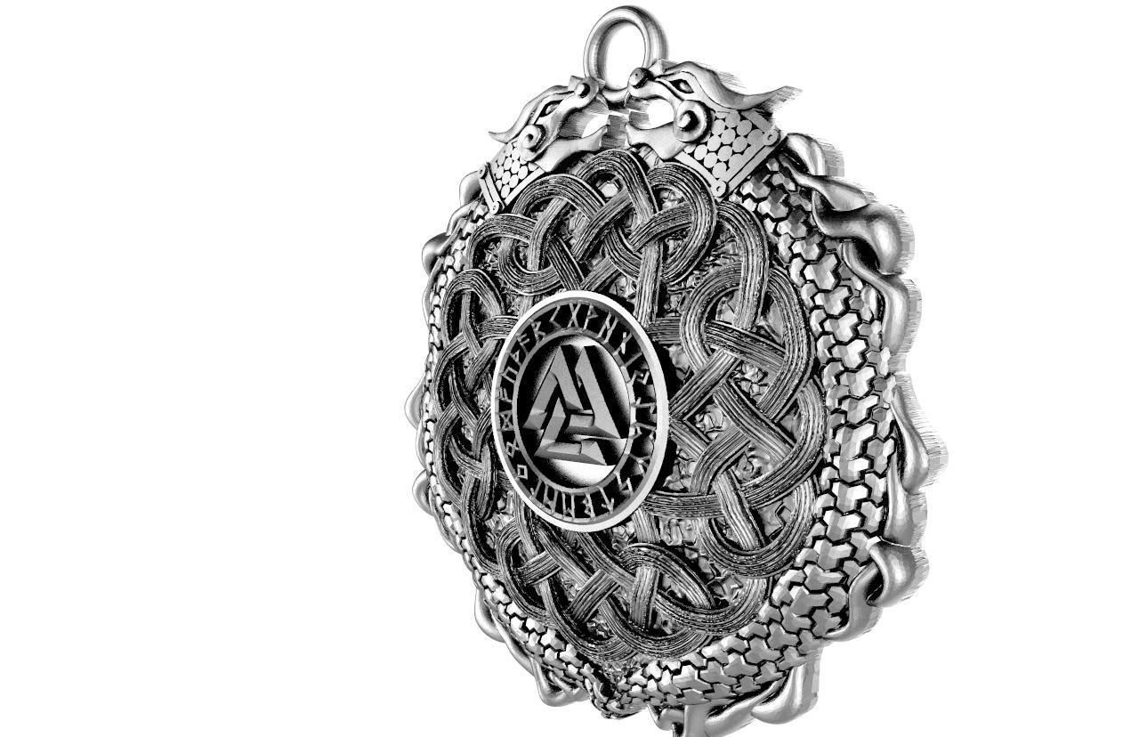 Viking valknut pendant 3D print model_1