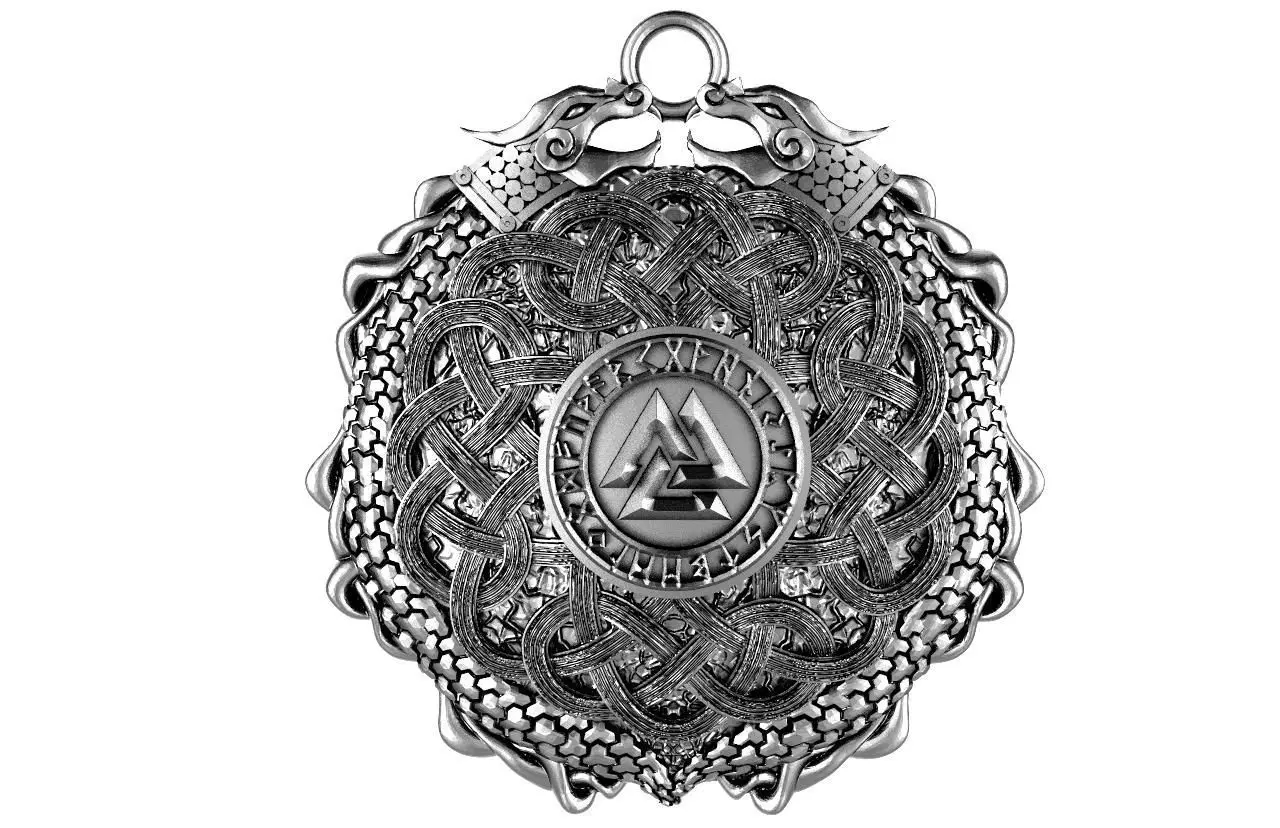 Viking valknut pendant 3D print model_0