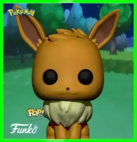 Funko POP Games Pokemon Eevee  FANART 3D in 3 custom accessory