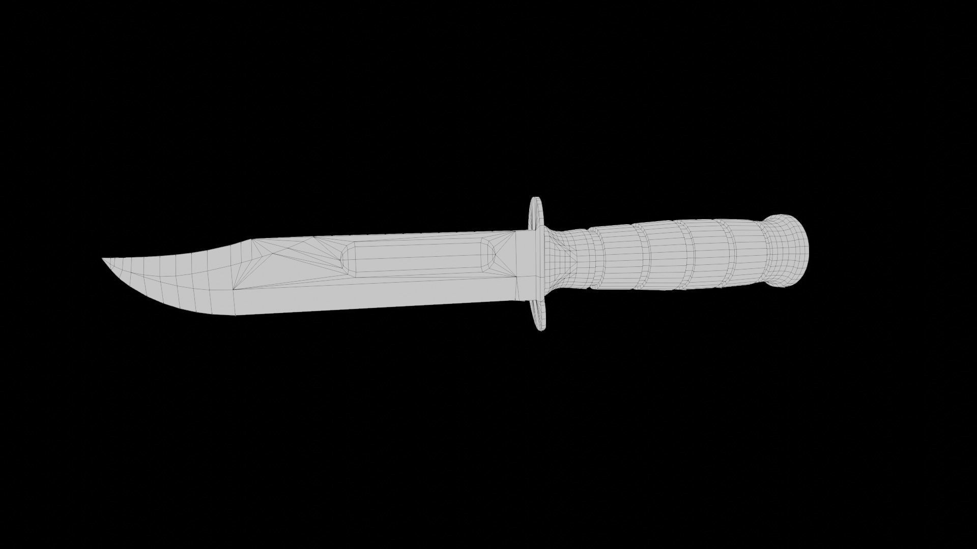US Navy Mk2 Ka-bar combat knife Low-poly 3D model_15