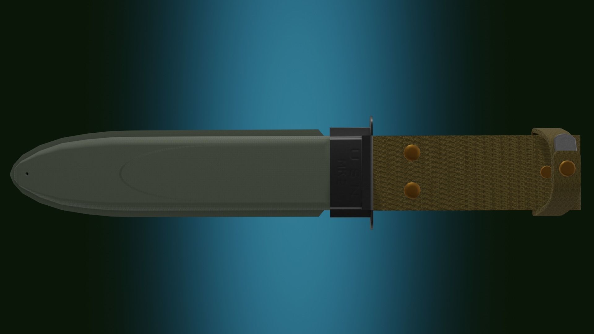 US Navy Mk2 Ka-bar combat knife Low-poly 3D model_9
