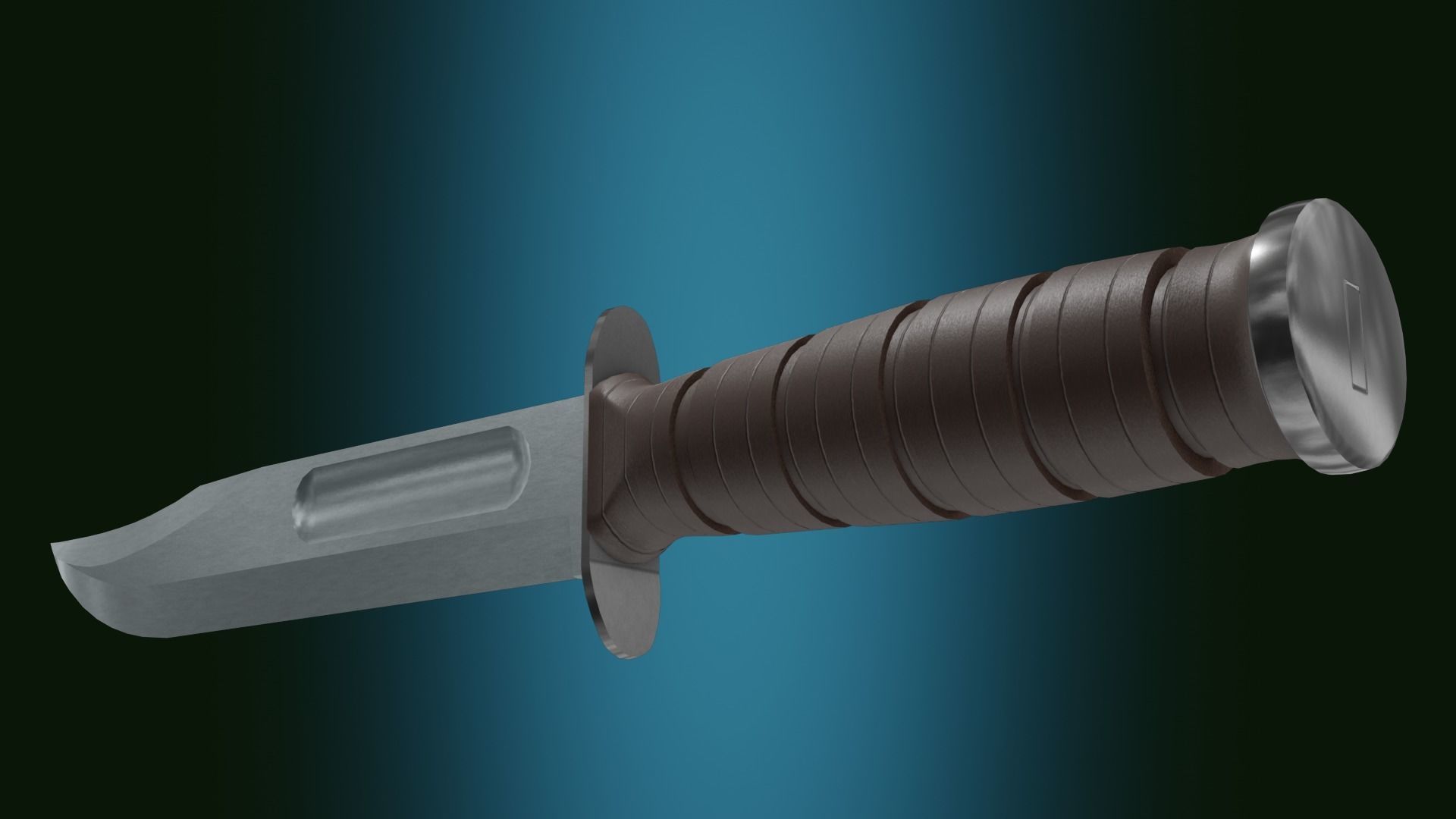 US Navy Mk2 Ka-bar combat knife Low-poly 3D model_5
