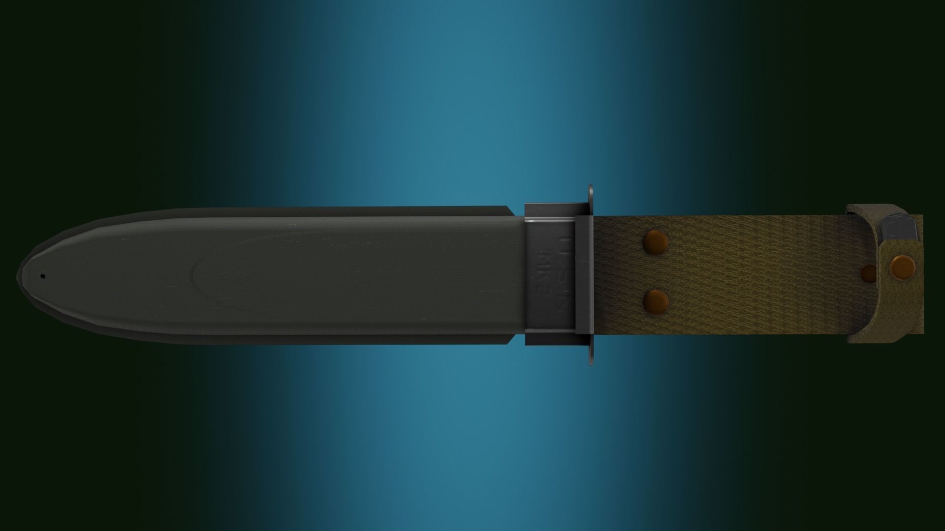 US Navy Mk2 Ka-bar combat knife Low-poly 3D model_8