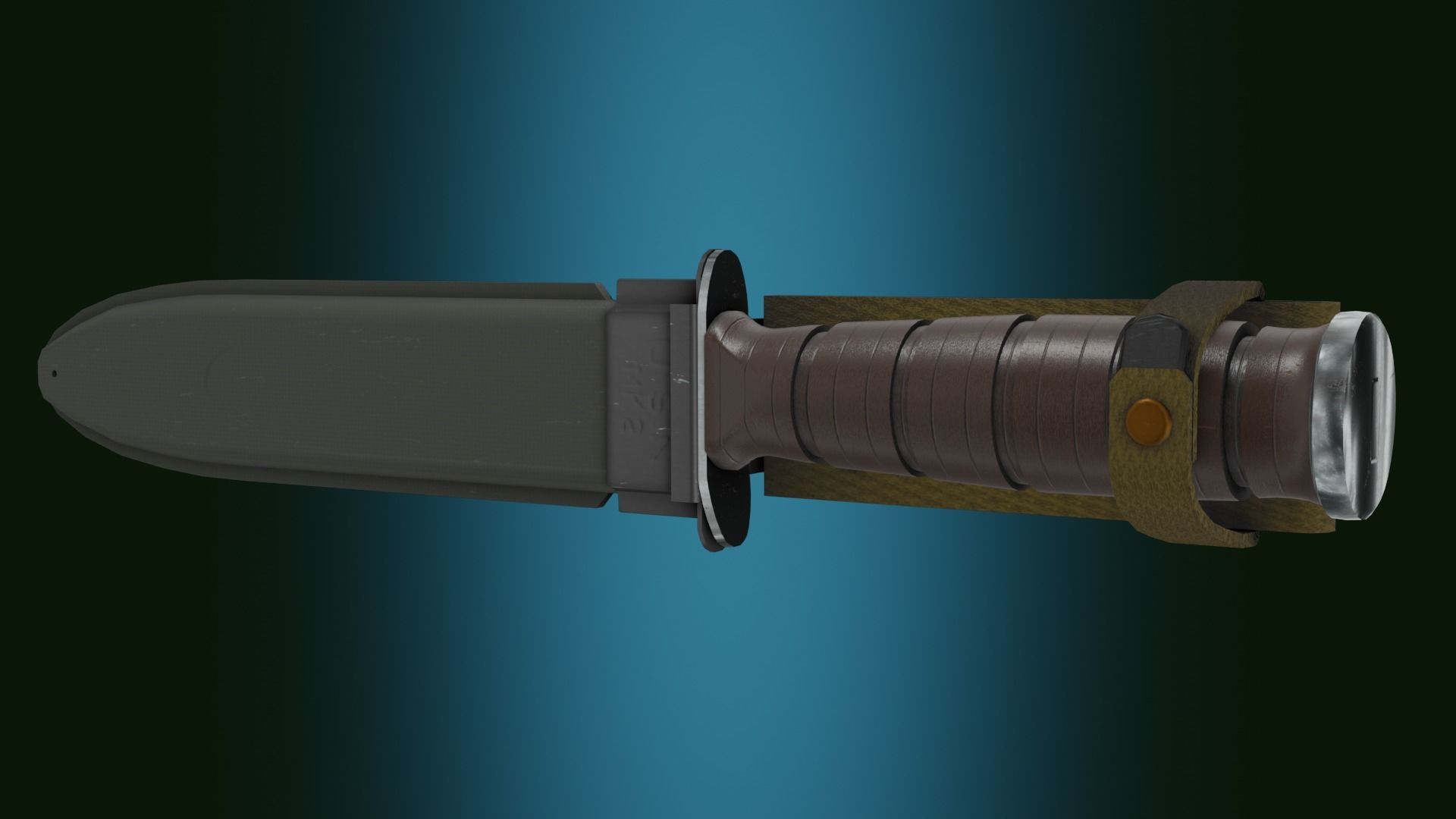 US Navy Mk2 Ka-bar combat knife Low-poly 3D model_14