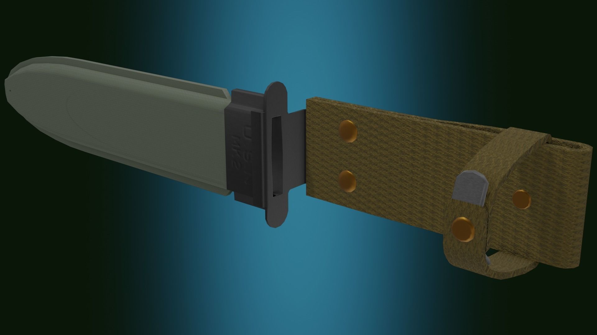 US Navy Mk2 Ka-bar combat knife Low-poly 3D model_13