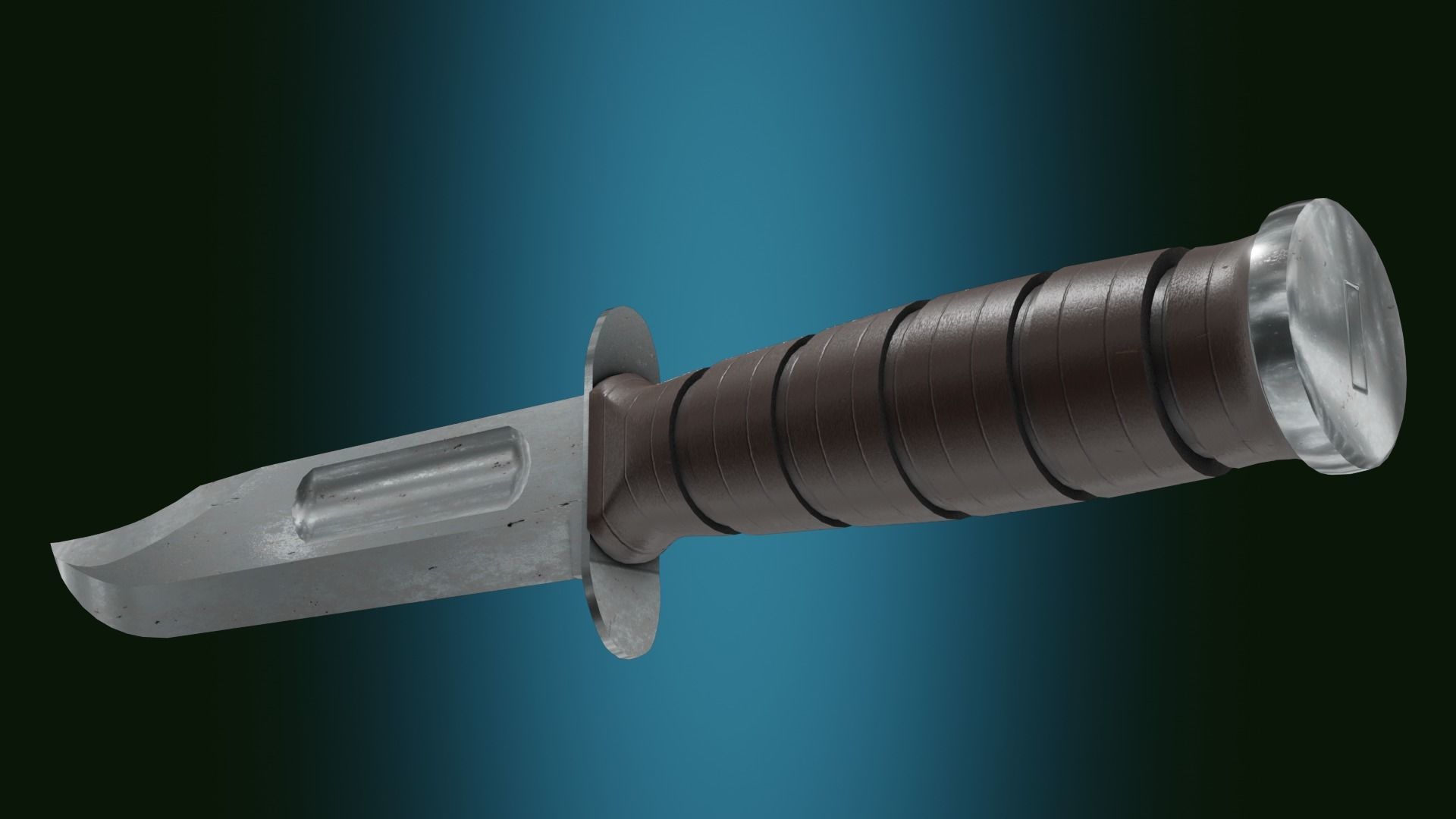 US Navy Mk2 Ka-bar combat knife Low-poly 3D model_4